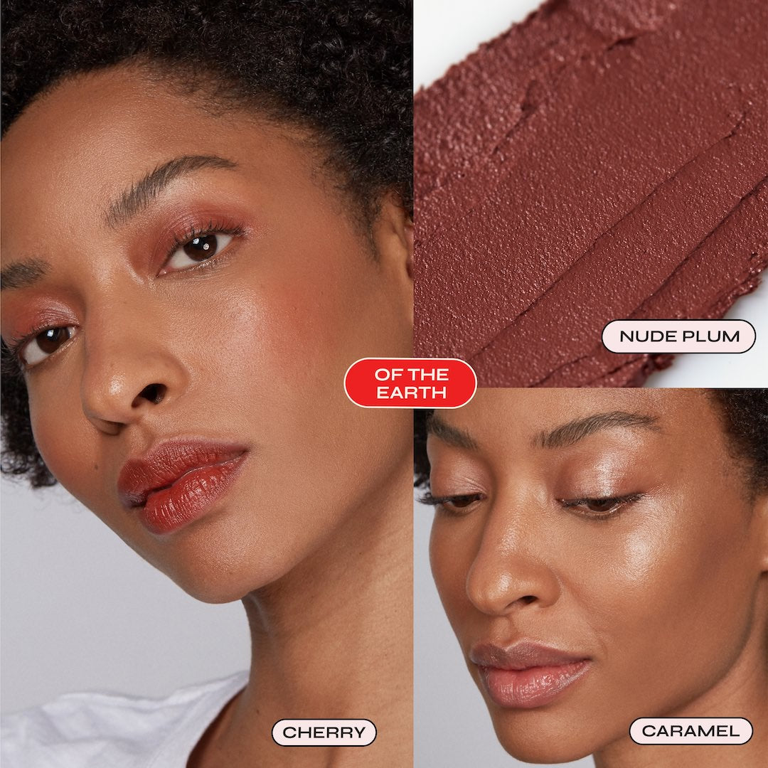 OF THE EARTH: Caramel, Nude Plum, Cherry - Desert spice and warm, earthy blush tones