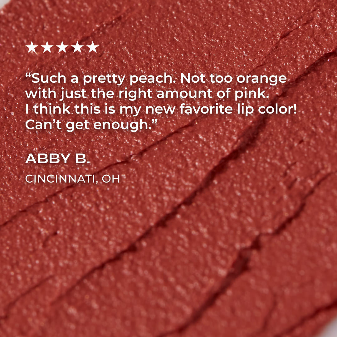 axiology multi-use vegan balmie lipstick - PEACH - Peachy pink with a golden sheen